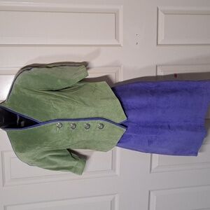 Vintage Danier Suede Leather 2 Piece Jacket Skirt Set Size Small